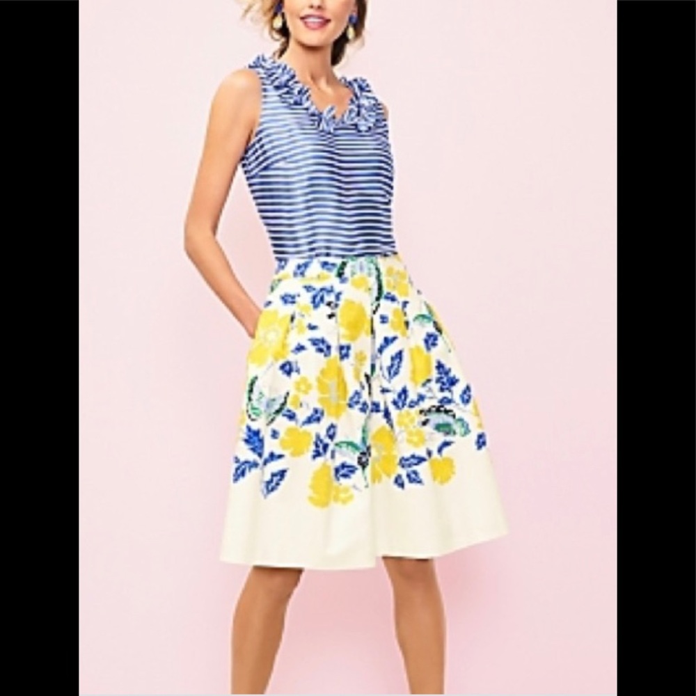 Talbots Full Flowered Skirt in Ivory NWOT